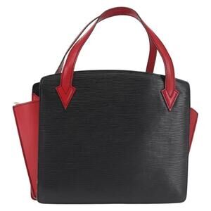 LOUIS VUITTON Epi Bicolor Varenne Hand Bag Black Red M52387 LV Auth 144026